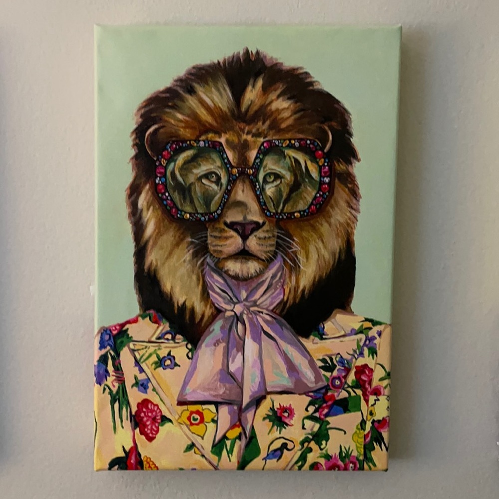 Gucci Lion art print by Heather Perry